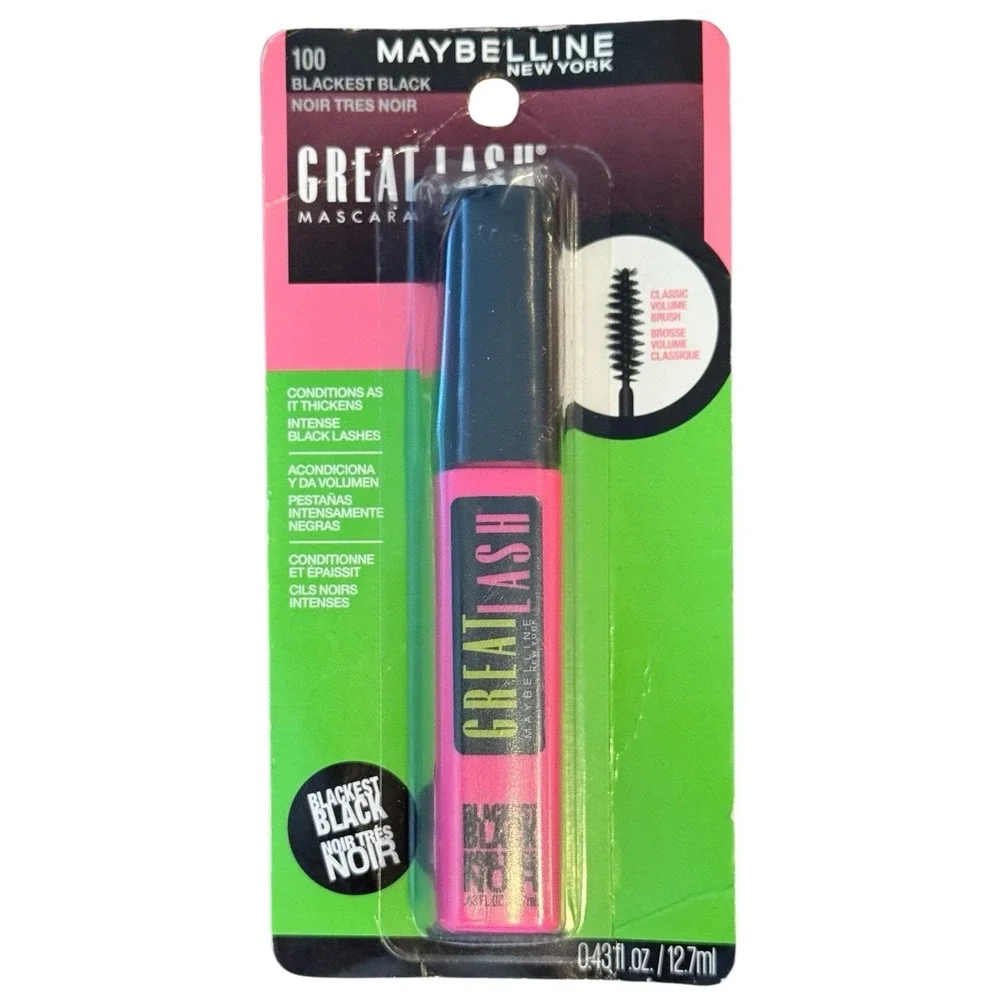 Maybelline Great Lash Washable Mascara 100 Blackest BlackNoir Classic Volume New